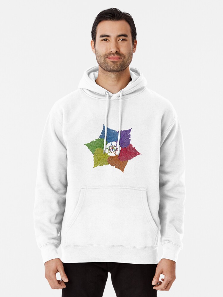 Thumbnail 2 of 5, Pullover Hoodie, Rainbow Mandala of Heart Shaped Leaves - Core Hearts designed and sold by Warren Paul Harris.