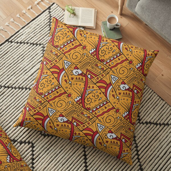Tribal Art Pattern 10 Floor Pillow