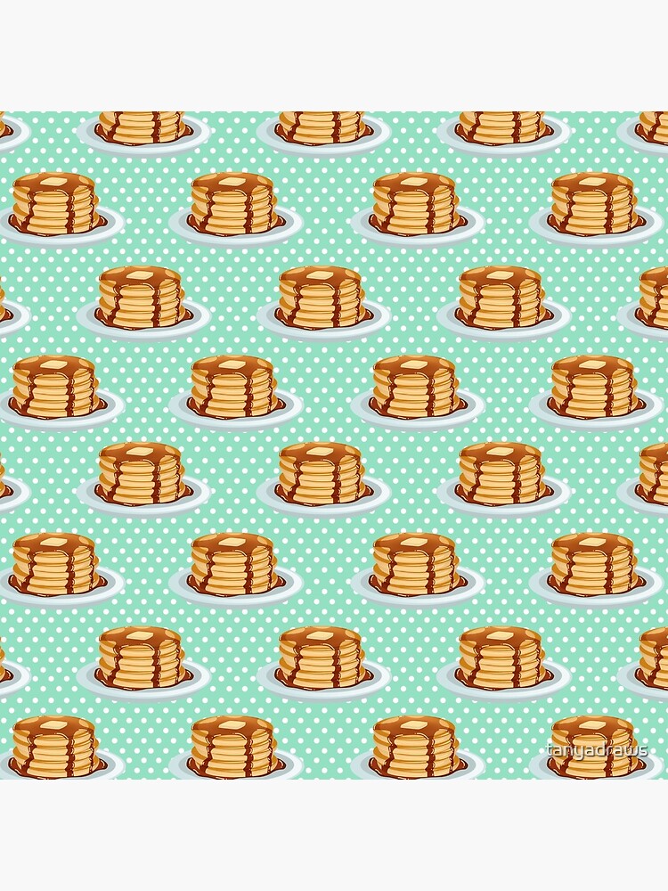 Thumbnail 3 of 3, Throw Pillow, Pancakes with Maple Syrup Pattern designed and sold by tanyadraws.