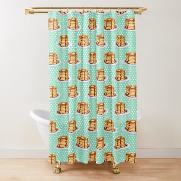 Disover Pancakes with Maple Syrup Pattern Shower Curtain
