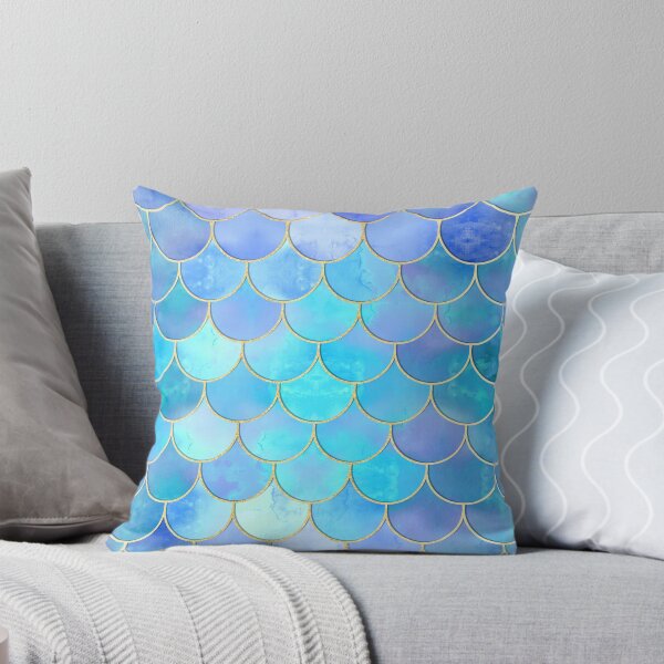 Item preview, Aqua Pearlescent & Gold Mermaid Scale Pattern designed and sold by tanyadraws.