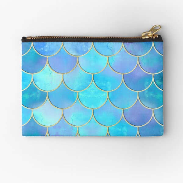 Artikel-Vorschau von Aqua Pearlescent & Gold Mermaid Maßstabsmuster, designt und verkauft von tanyadraws.
