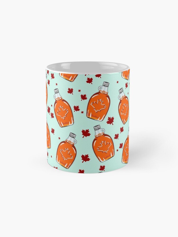 Alternate view of Super Canadian Maple Syrup Pattern Coffee Mug