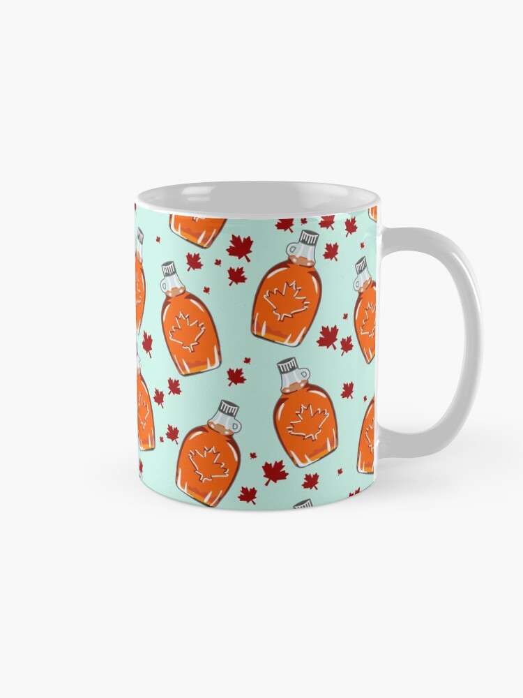 Alternate view of Super Canadian Maple Syrup Pattern Coffee Mug