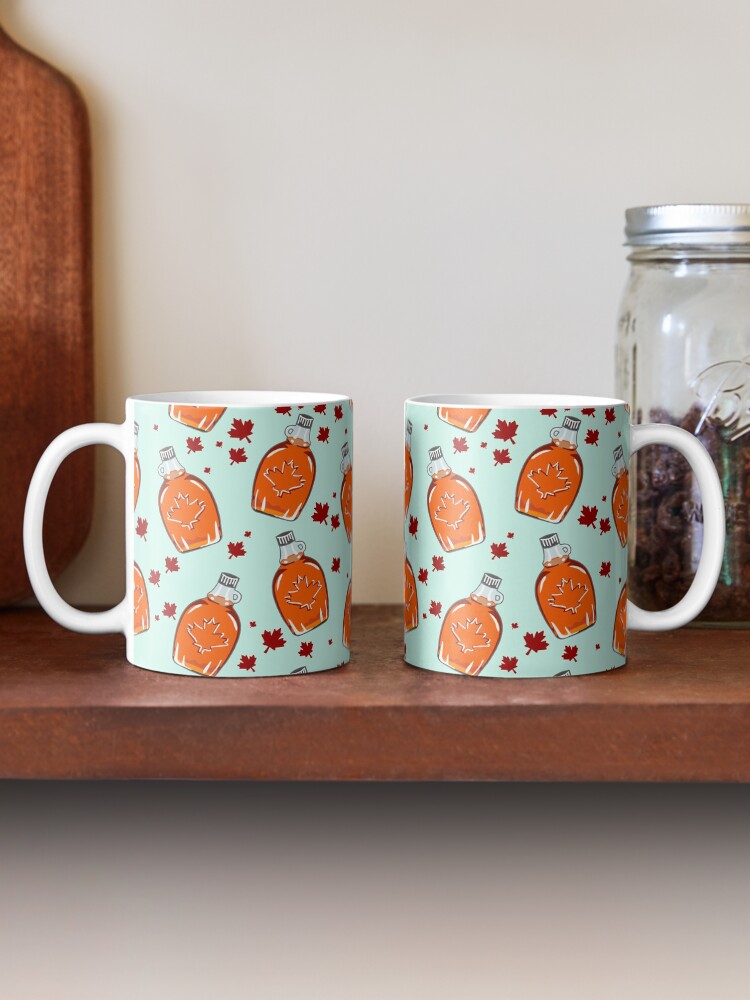 Alternate view of Super Canadian Maple Syrup Pattern Coffee Mug