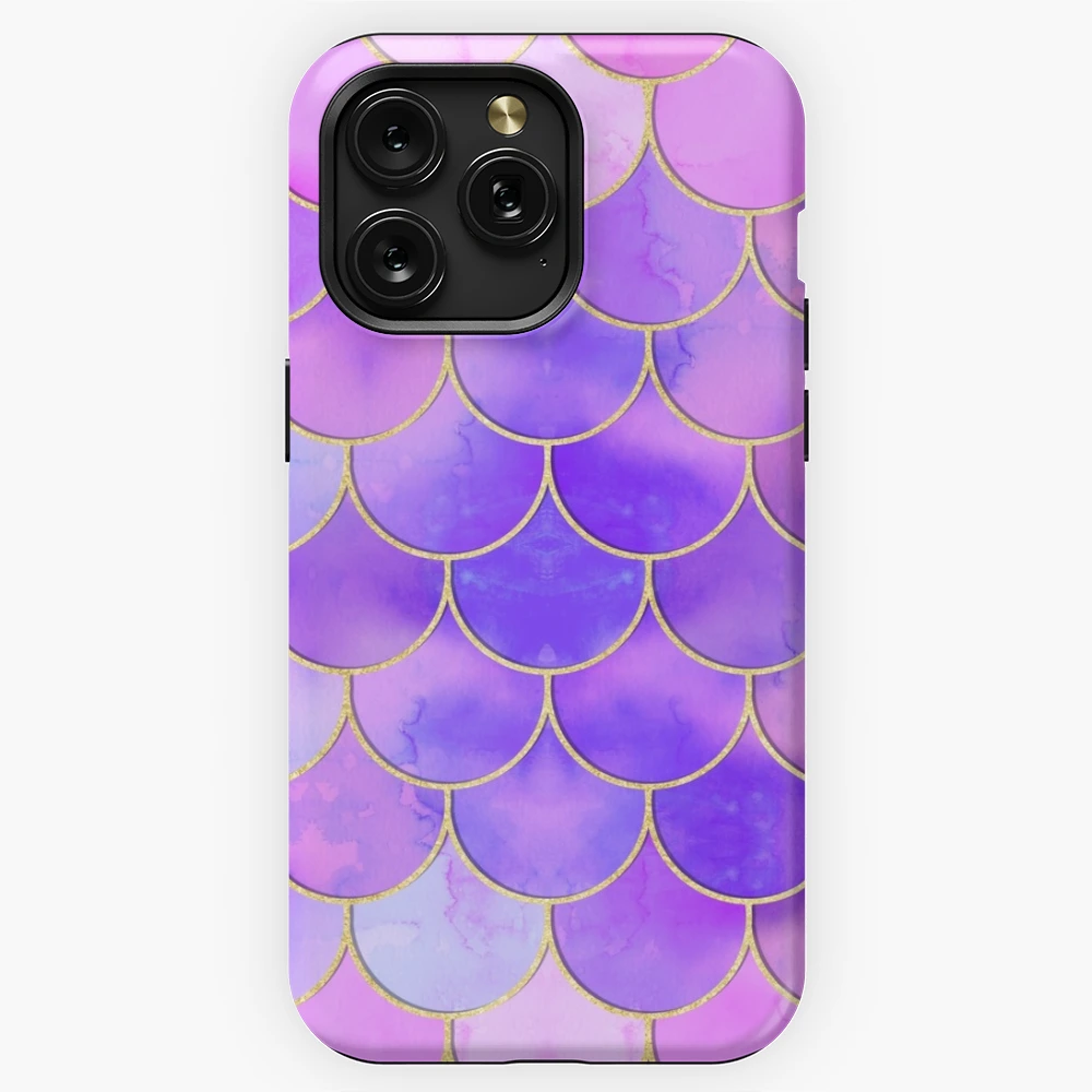 Ultra Violet Gold Mermaid Scale Pattern