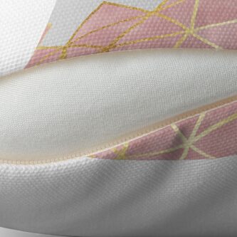 Alternate view of Pink Geometric & Gold Throw Pillow