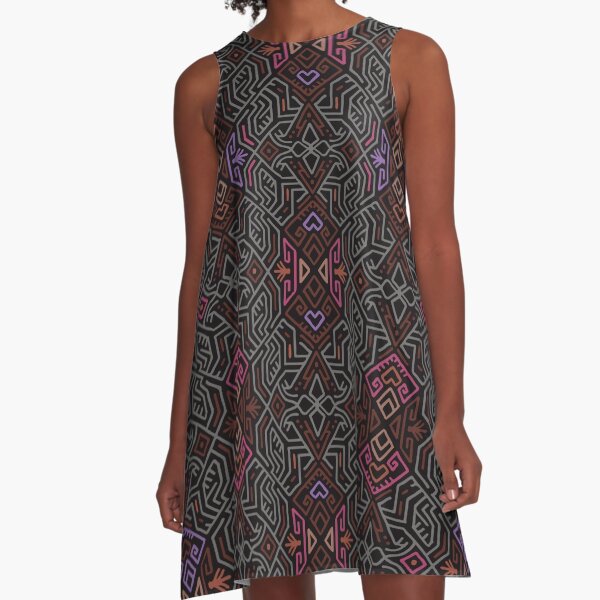 Autumn Tribal Pattern #1 A-Line Dress