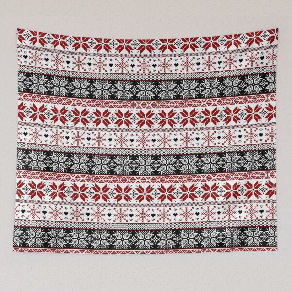 Item preview, Red and Black Winter Fair Isle Pattern designed and sold by tanyadraws.