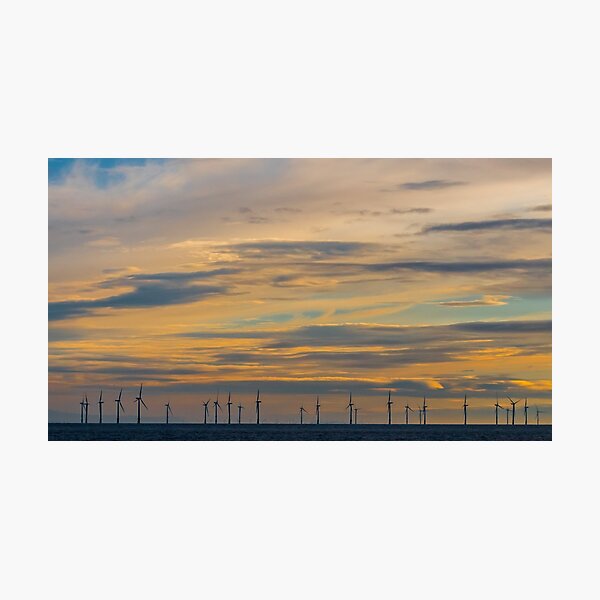 Item preview, Sunset over The Mersey wind farm designed and sold by Adrian Rowley.