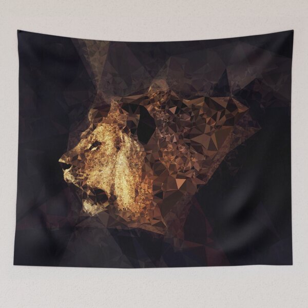 Item preview, Golden Lion -Male lion head and mane  designed and sold by Dyrk Wyst Redbubble Shop.