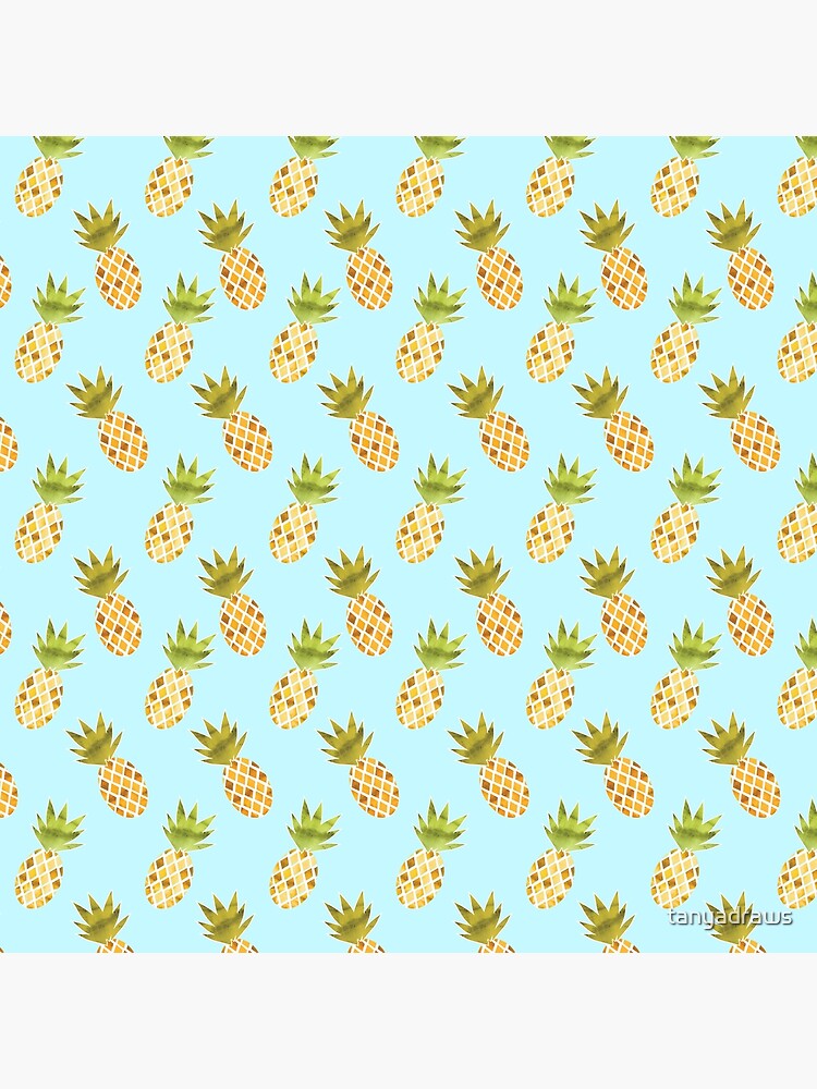 Watercolour Pineapples Pattern by tanyadraws
