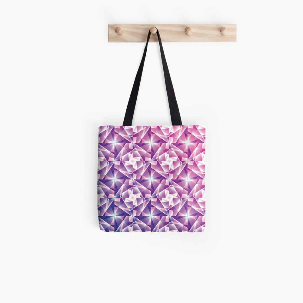 Purple Geometric Pinwheel Pattern Tote Bag