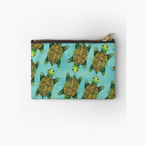 Item preview, Green Watercolour Ink Drawn Turtle Pattern designed and sold by tanyadraws.