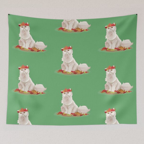 Item preview, Autumn Cat with Leaves designed and sold by danielleartsy.