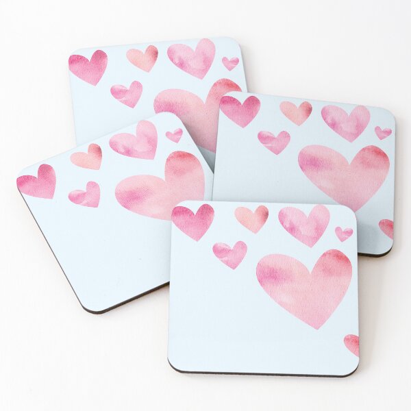 Item preview, Pink Watercolor Hearts Valentines Design designed and sold by tanyadraws.
