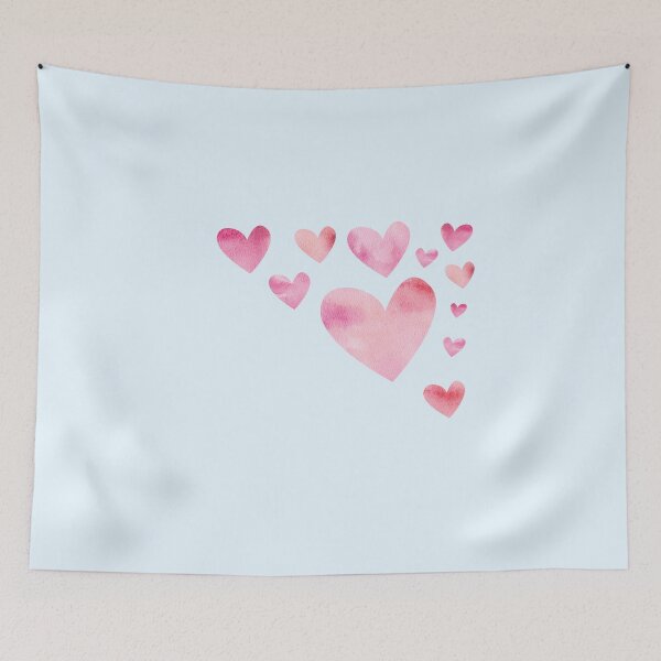 Item preview, Pink Watercolor Hearts Valentines Design designed and sold by tanyadraws.