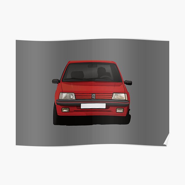 Peugeot 205 GTi rouge trappe chaude trappe Poster
