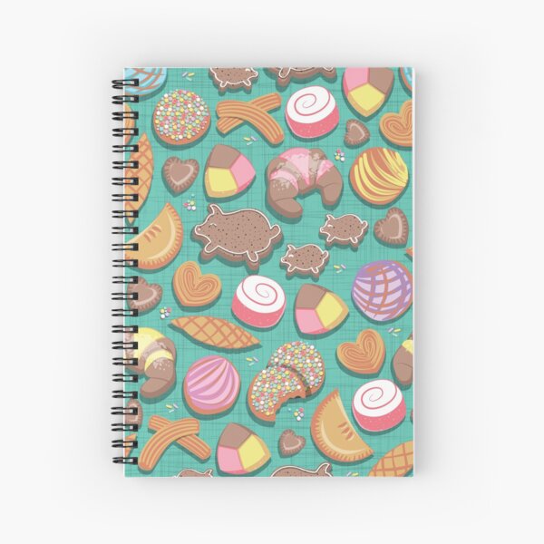 Mexican Sweet Bakery Frenzy // turquoise background // pastel colors pan  dulce Leggings by Selma Cardoso