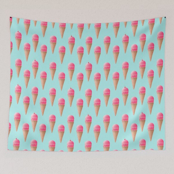 Item preview, Strawberry Ice Cream Pattern - Blue designed and sold by tanyadraws.