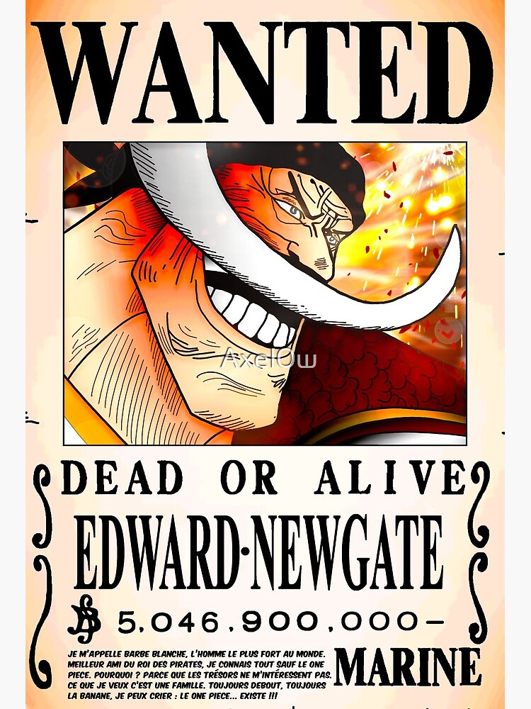 Wanted Poster Edward Newgate 5 0 Billion Berrys One Piece Art Board Print By Axel0w Redbubble