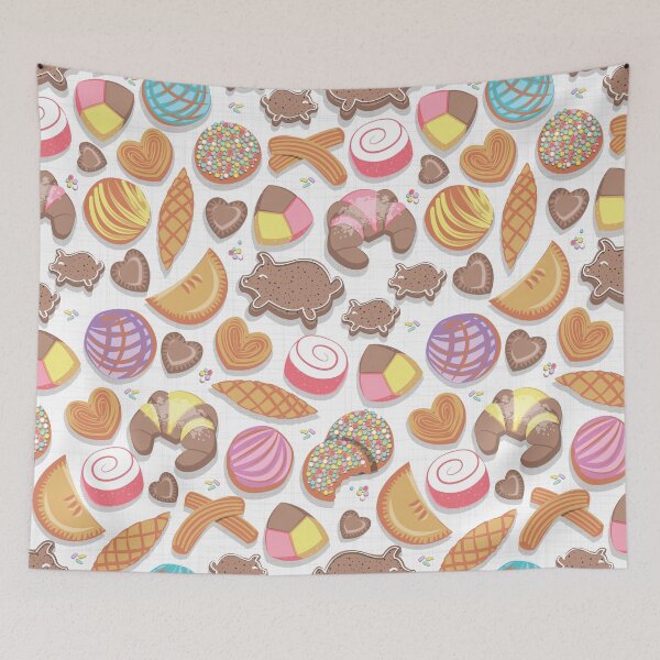 Item preview, Mexican Sweet Bakery Frenzy // white background // pastel colors pan dulce designed and sold by SelmaCardoso.