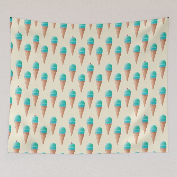 Item preview, Blue Ice Cream Pattern - Cream designed and sold by tanyadraws.