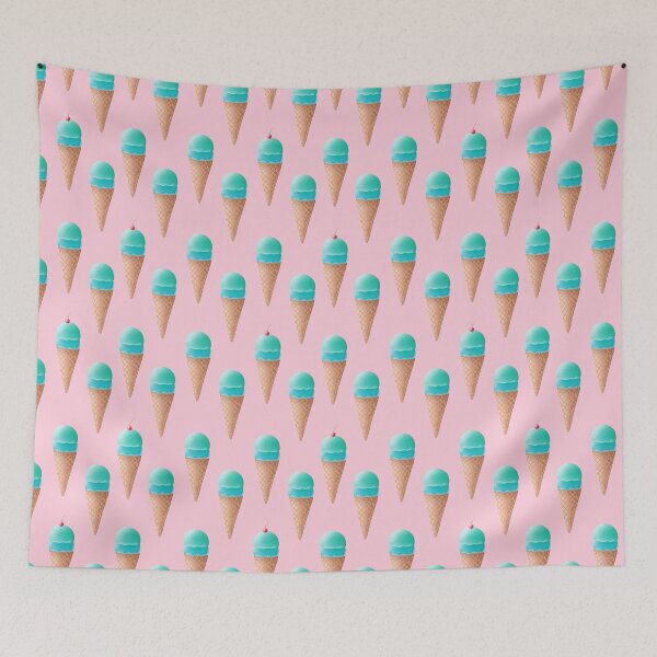 Item preview, Blue Ice Cream Pattern - Pink designed and sold by tanyadraws.