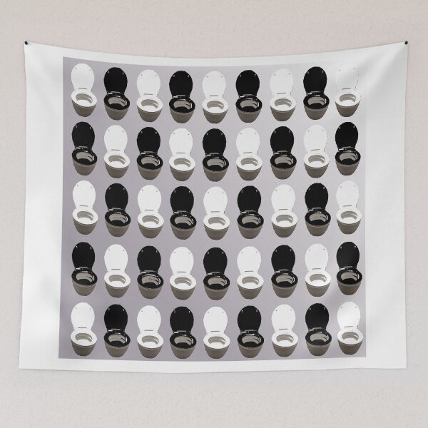 Item preview, Repeating Pattern Toilet Photo Black & White Pop Art designed and sold by jessephotoart.