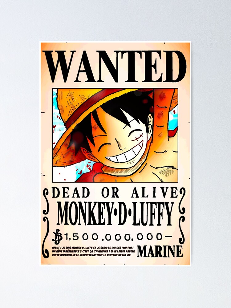 One piece luffy wanted poster original.