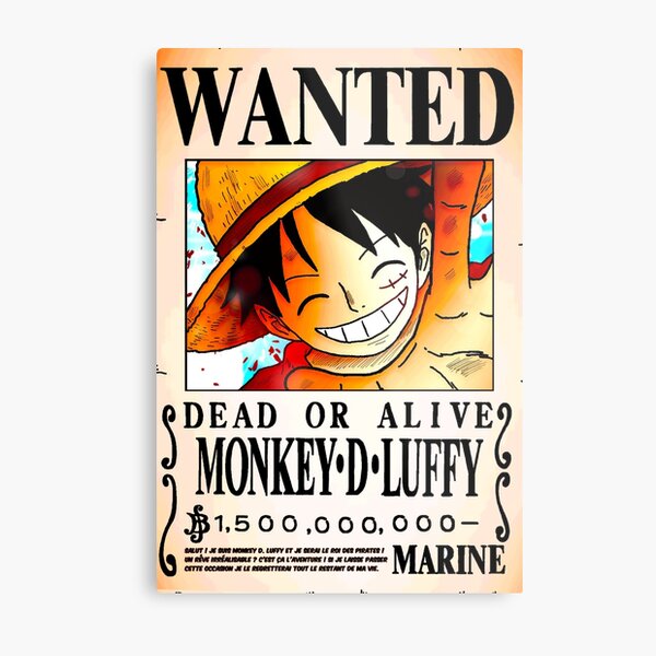 Wanted Poster Edward Newgate 5 0 Billion Berrys One Piece Metal Print By Axel0w Redbubble