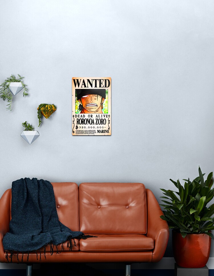 Wanted Poster Roronoa Zoro 3 Million Berrys One Piece Metal Print By Axel0w Redbubble