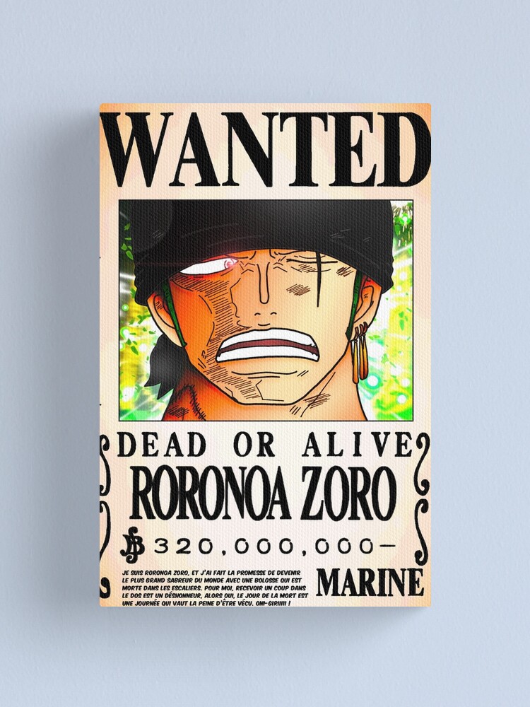 Wanted Poster Roronoa Zoro 3 Million Berrys One Piece Canvas Print By Axel0w Redbubble