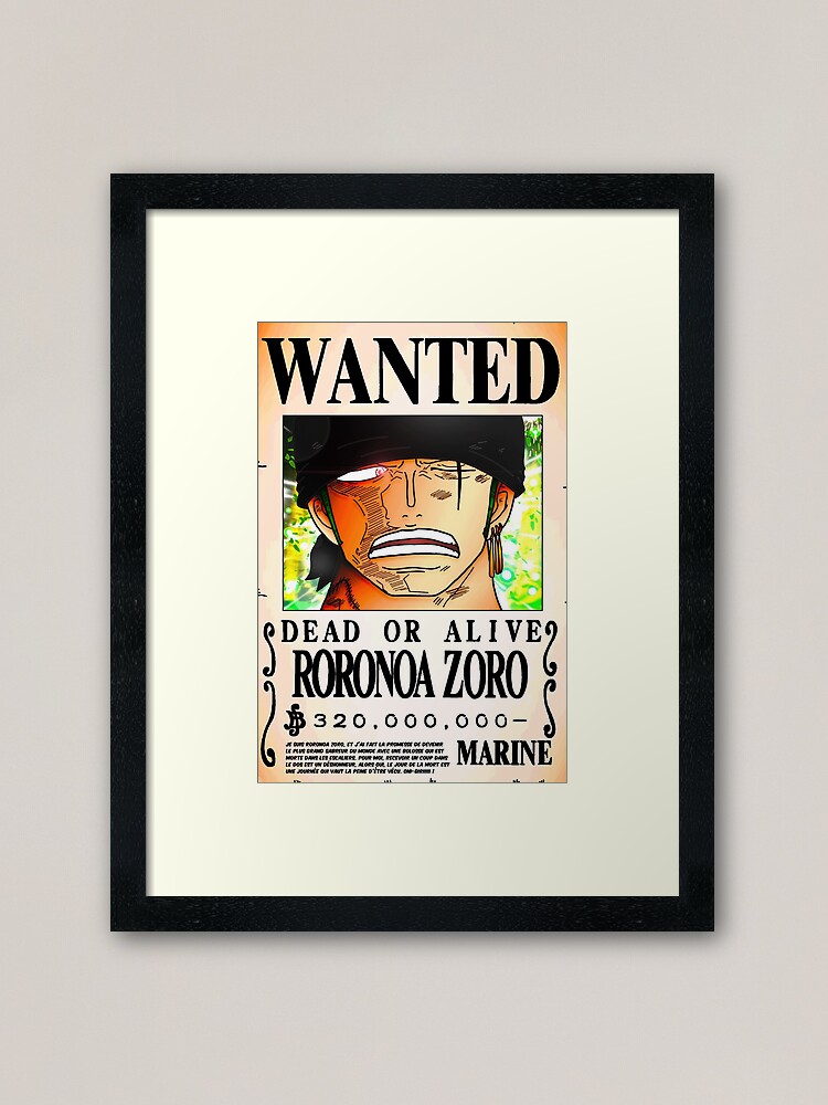 Wanted Poster Roronoa Zoro 3 Million Berrys One Piece Framed Art Print By Axel0w Redbubble