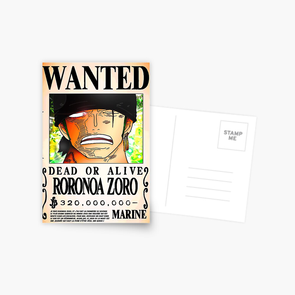 Wanted Poster Roronoa Zoro 3 Million Berrys One Piece Greeting Card By Axel0w Redbubble