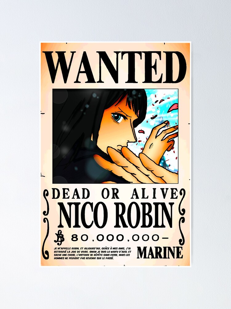 Wanted Poster Nico Robin 80 Million Berrys One Piece Poster By Axel0w Redbubble