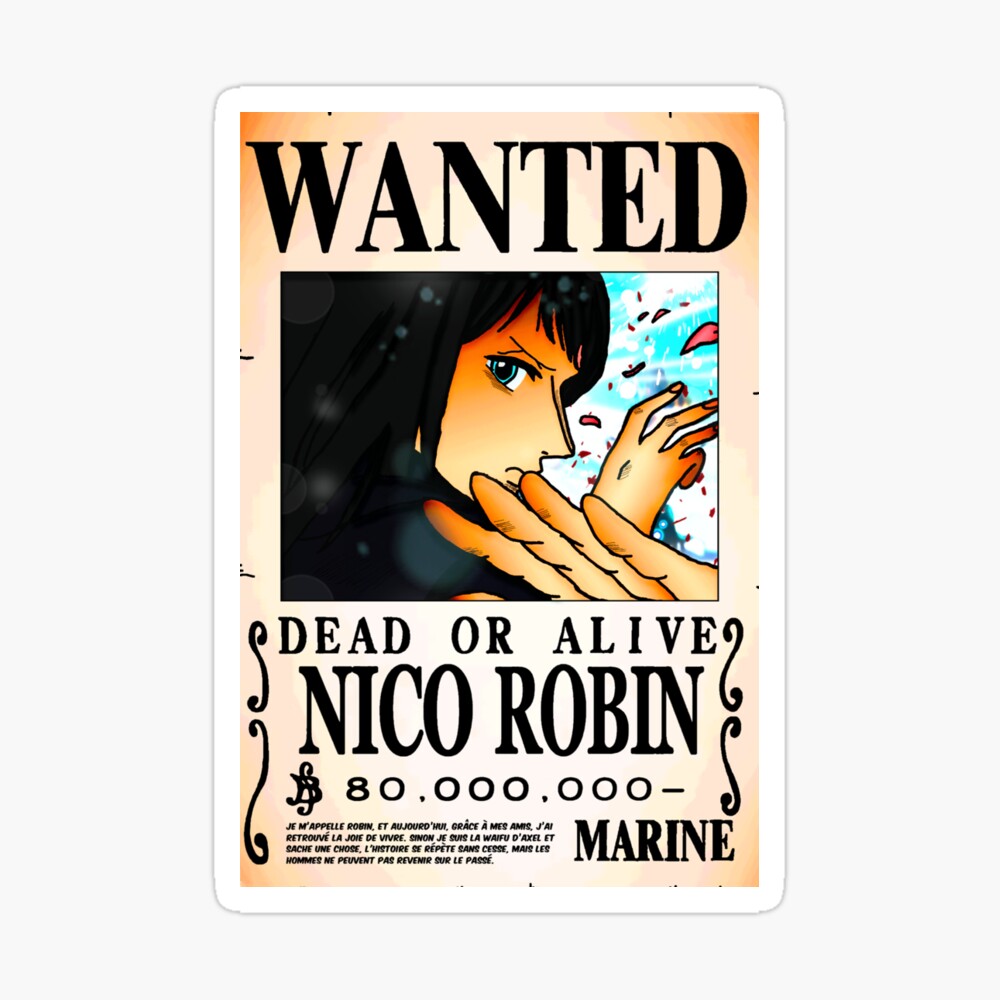 Wanted Poster Nico Robin 80 Million Berrys One Piece Greeting Card By Axel0w Redbubble