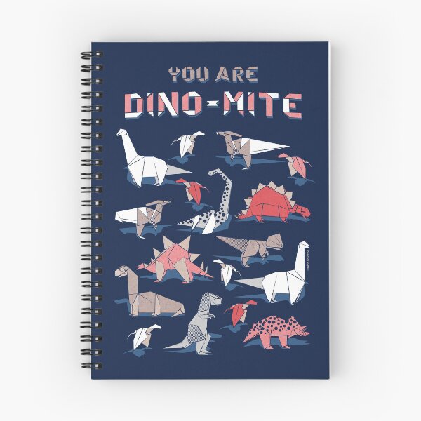 Item preview, Origami dino friends // oxford navy blue background paper red dinosaurs designed and sold by SelmaCardoso.