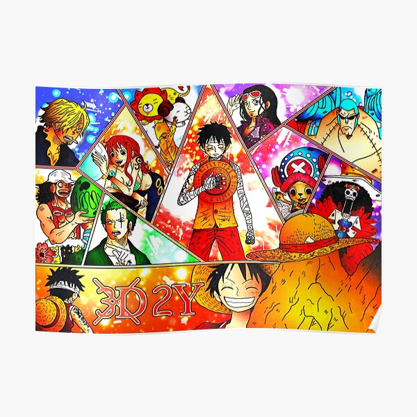 Mugiwara S Training 3d2y One Piece S Painting Poster By Axel0w Redbubble
