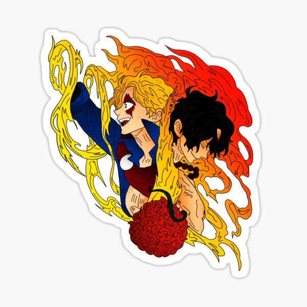 Mera Mera No Mi Devil Fruit Ace/Sabo Sticker for Sale by