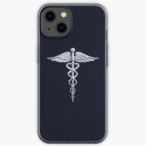 Chrome like Medical Caduceus Snakes iPhone Soft Case