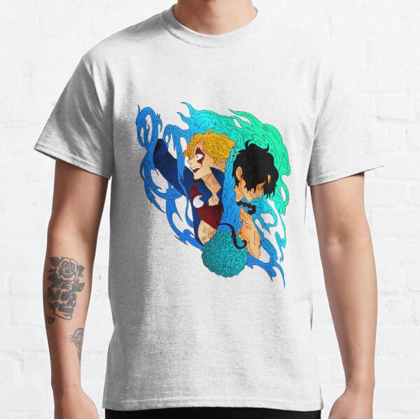 One Piece T-Shirt – Luffy Ace Sabo Mera Mera no Mi Printed official merch