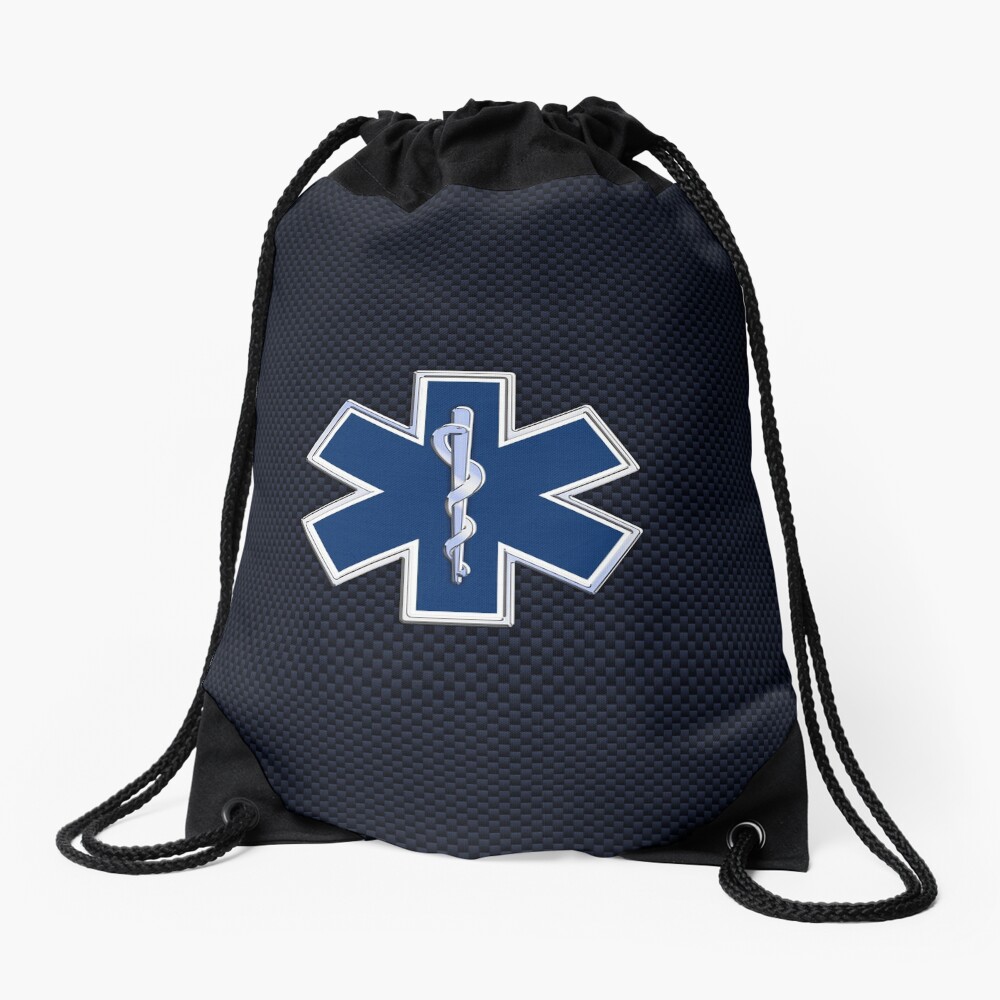 Paramedic Star of Life Drawstring Bag