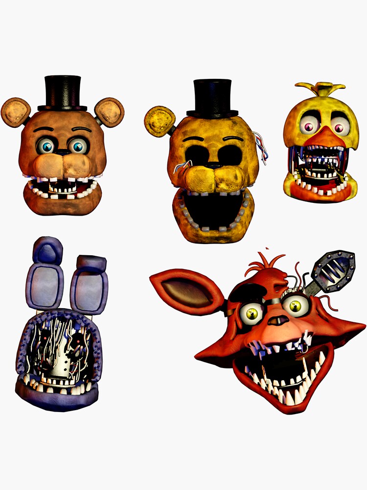 FNAF 2 Withered Animatronic Sticker Pack Sticker for Sale by