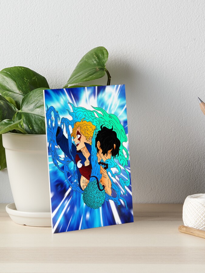 Ace And Sabo With Mera Mera No Mi Blue Version One Piece Art Board Print By Axel0w Redbubble