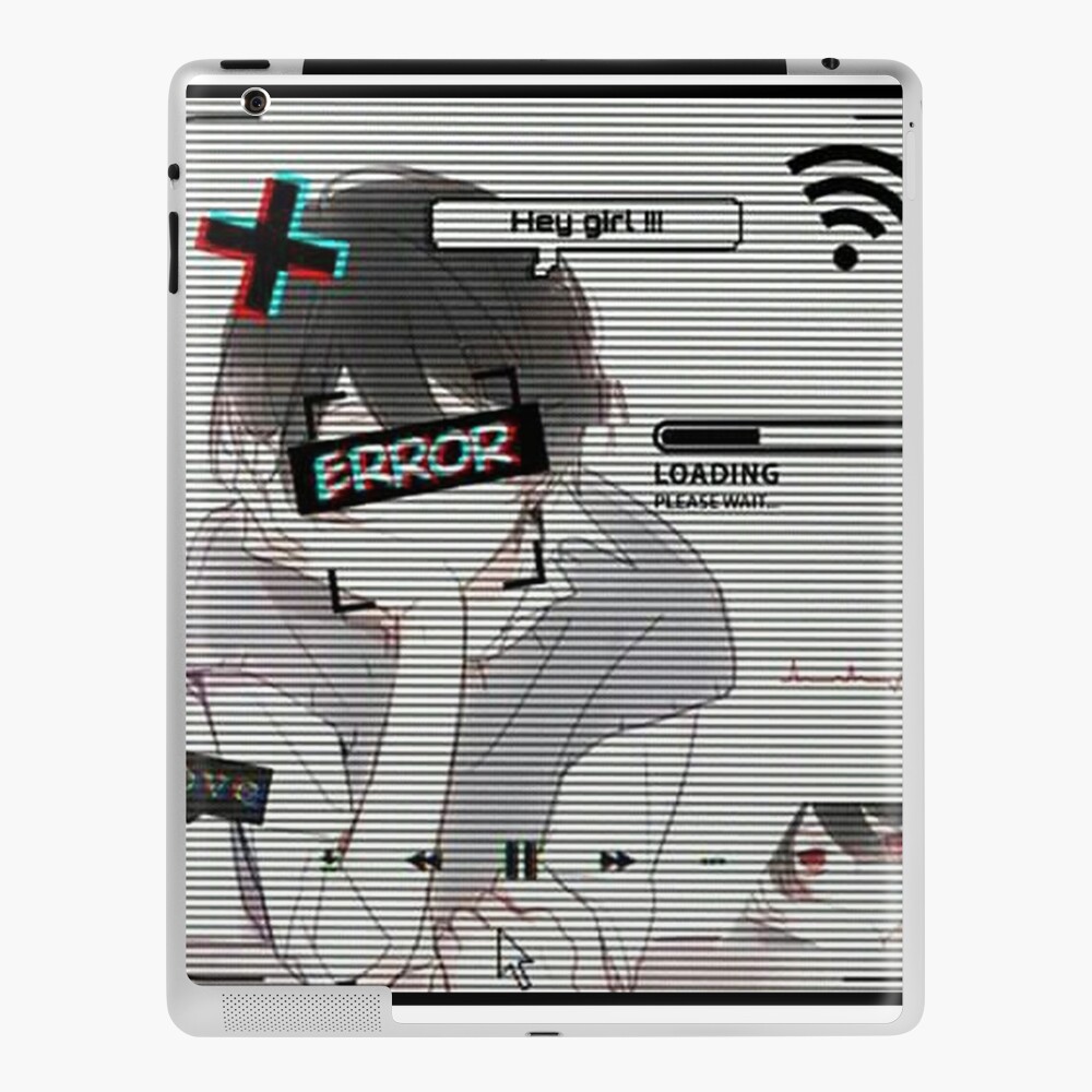 Error Glitch - Sad Anime Boy Art Board Print for Sale by LEVANKOV Items