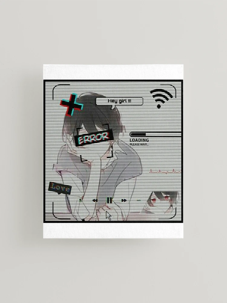 Error Glitch - Sad Anime Girl Art Board Print for Sale by LEVANKOV Items