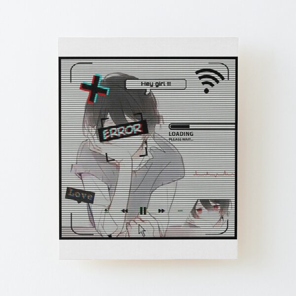 Error Glitch - Sad Anime Girl Art Board Print for Sale by LEVANKOV Items