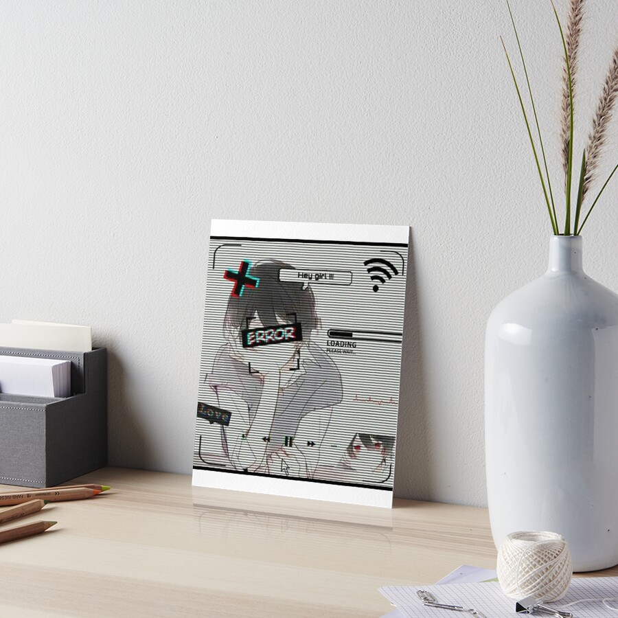 Error Glitch Sad Anime Boy Art Board Print For Sale By Simouser Redbubble 9480