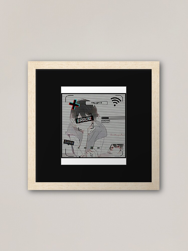 Error Glitch - Sad Anime Boy | Art Board Print